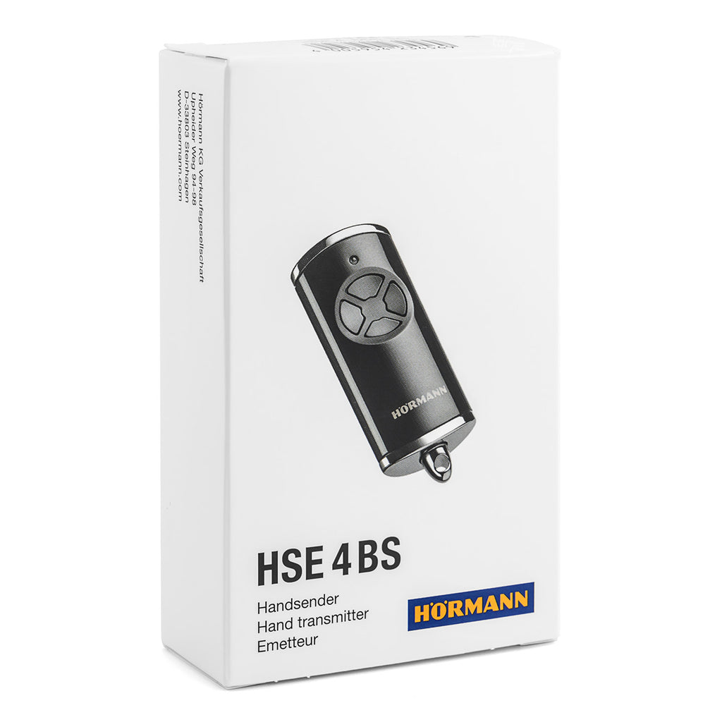 Mando a distancia Hörmann HSE 4, BiSecur, Negro cromado brillante