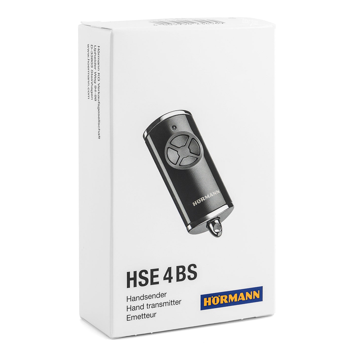 Mando a distancia Hörmann HSE 4, BiSecur, Negro cromado brillante