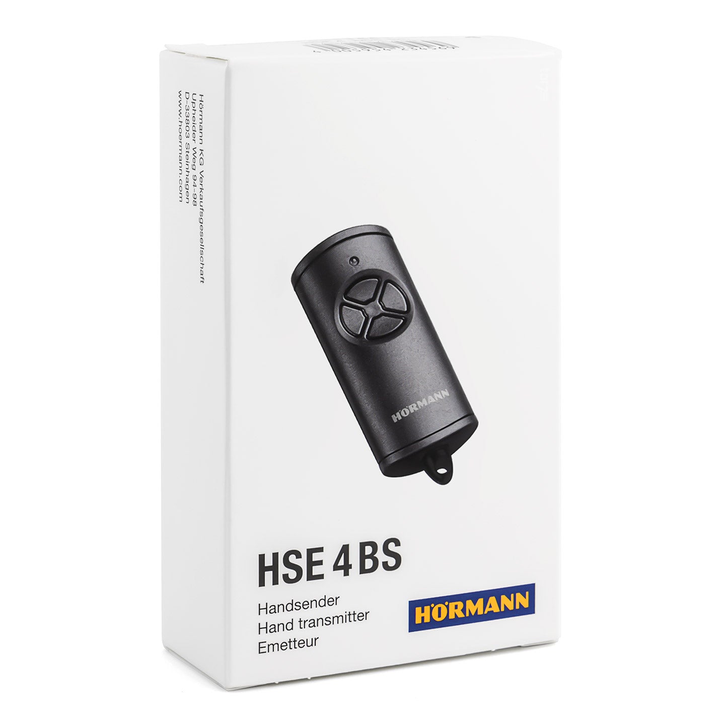 Mando a distancia Hörmann HSE 4, BiSecur, plástico estructurado negro