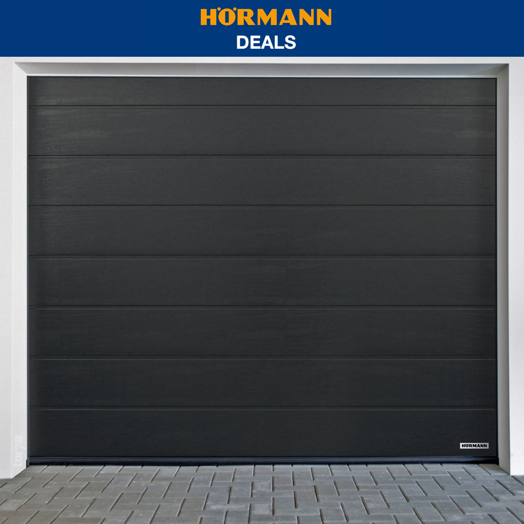 Puerta de garaje Hörmann RenoMatic con Acanalado M Woodgrain