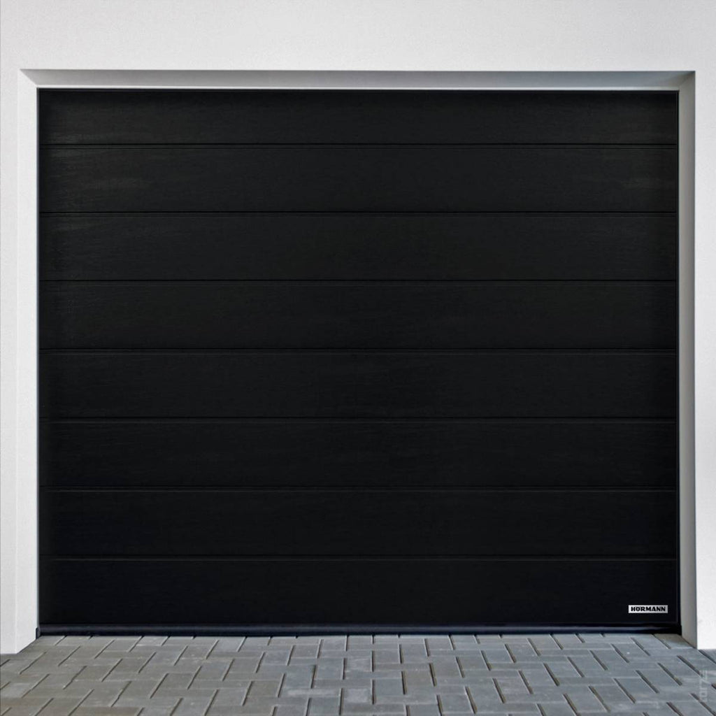 Puerta de garaje Hörmann RenoMatic con Acanalado M Woodgrain